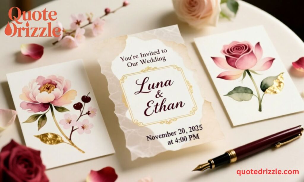 Card Design Focused Wedding Invite Messages