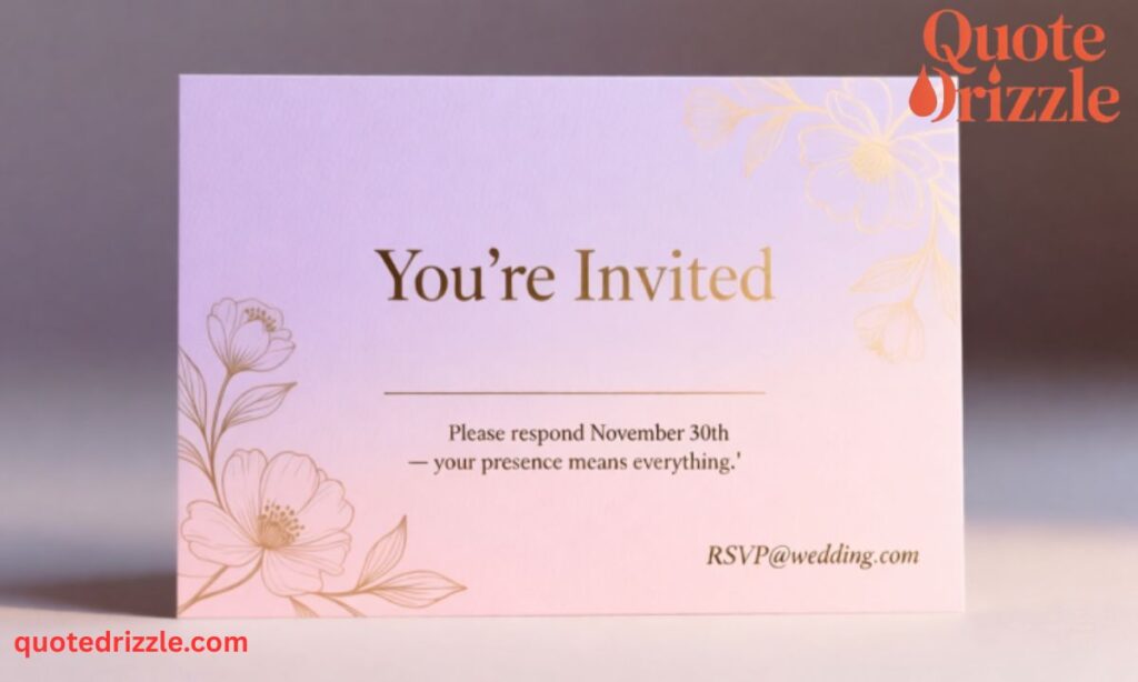 Short and Sweet RSVP Message Invite For Wedding