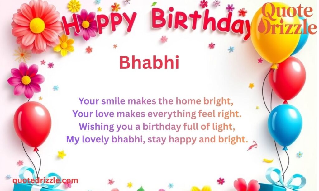 Short Birthday Poems for Bhabhi
